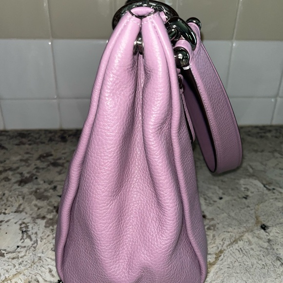 Coach Purple Leather Shoulder Bag with Silver Hardware - Picture 9 of 16